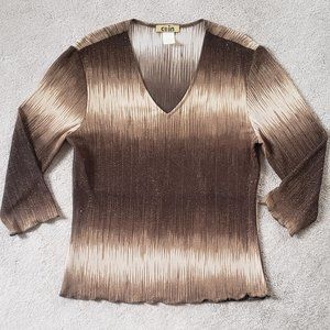 Golden V-Neck Ombre Top